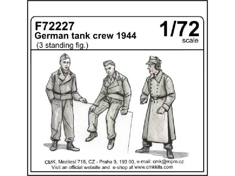 German tank crew 1944 (3 standing figures)1/72 - image 1