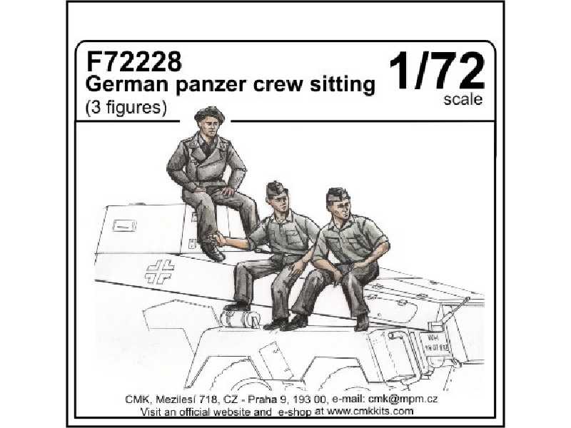 German panzer crew sitting 1/72 (3 figures) - image 1