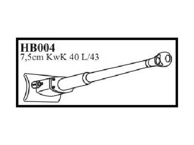 7,5 cm KwK 40 L/43 with mantlet & early muzzle. Gun for PzKpfw I - image 1