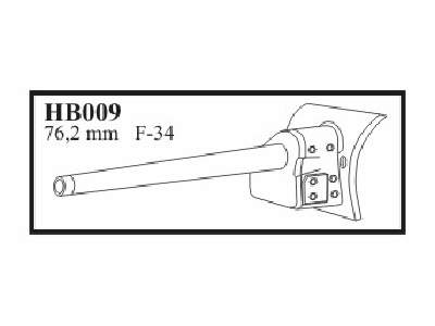 76,2 mm F - 34 with mantlet zavod Nr.92 Gun for T - 34 / 76 mode - image 1