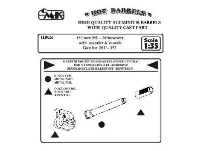 152mm ML-20 HOwitzer with mantlet & muzzle. Gun for ISU - 152 - image 1