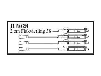 2cm Flakvierling 38 with gun. Gun for Flakvierling - image 1