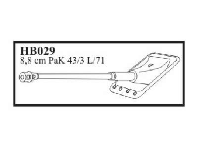 8,8 cm PaK 43/3 L/71 with early mantlet & muzzle. Gun for Sd.Kfz - image 1