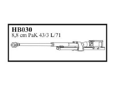 8,8 cm Pak 43/3 L/71 with Laffete & muzzle. Gun for Sd.Kfz. 162  - image 1