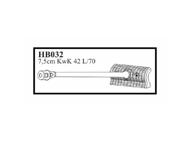 7,5 cm KwK 42 L/70 with Zimmerit mantlet & muzzle. Gun for Pz.Kp - image 1