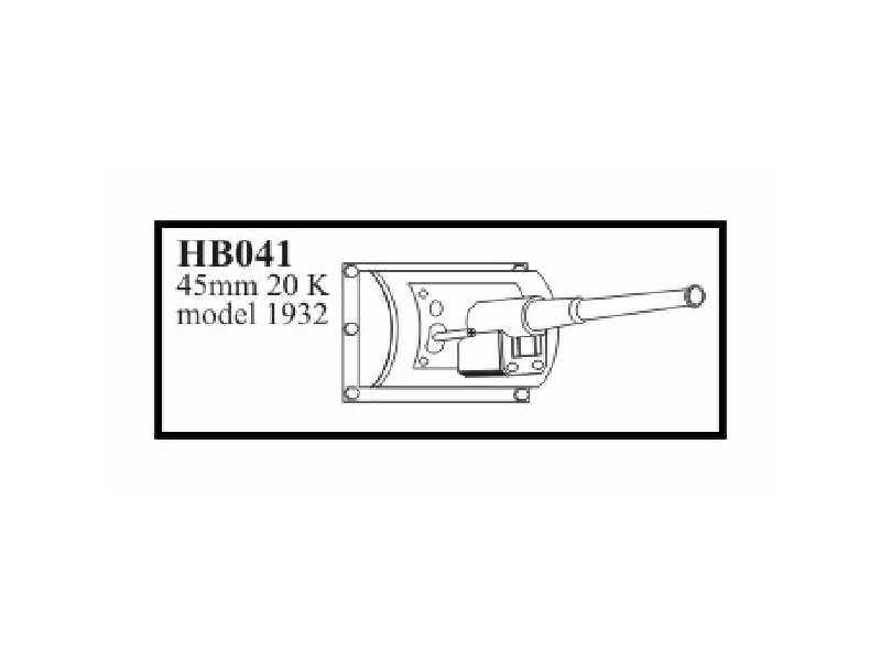 45 mm 20 K model 1932 gun with mantlet. Gun for BT - 5/7 early m - image 1