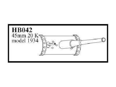 45 mm 20 K model 1934 gun with mantlet. Gun for T - 50 - image 1