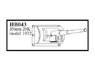 45 mm 20 K model 1932 gun with mantlet. Gun for T - 26 model 193 - image 1