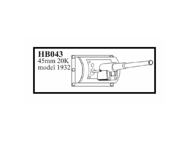 45 mm 20 K model 1932 gun with mantlet. Gun for T - 26 model 193 - image 1