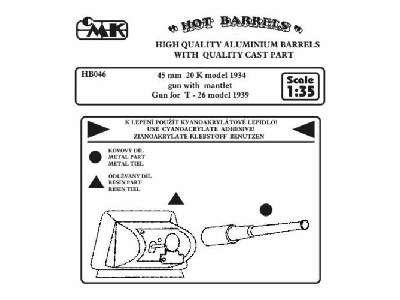 45 mm 20 K model 1934 gun with mantlet. Gun for T - 26 model 193 - image 1