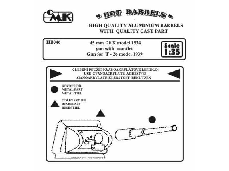 45 mm 20 K model 1934 gun with mantlet. Gun for T - 26 model 193 - image 1