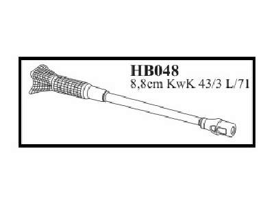 8,8 cm KwK 43/3 L/71  Zimmerit and muzzle - Gun for  King Tiger  - image 1