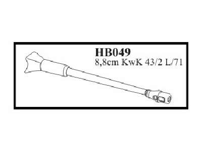 8,8 cm KwK 43/2 L/71 with mantlet and muzzle - Gun for  King Tig - image 1