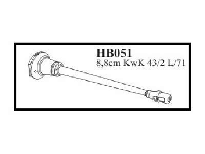 8,8 cm KwK 43/2 L/71  with mantlet and muzzle - Gun for  King Ti - image 1