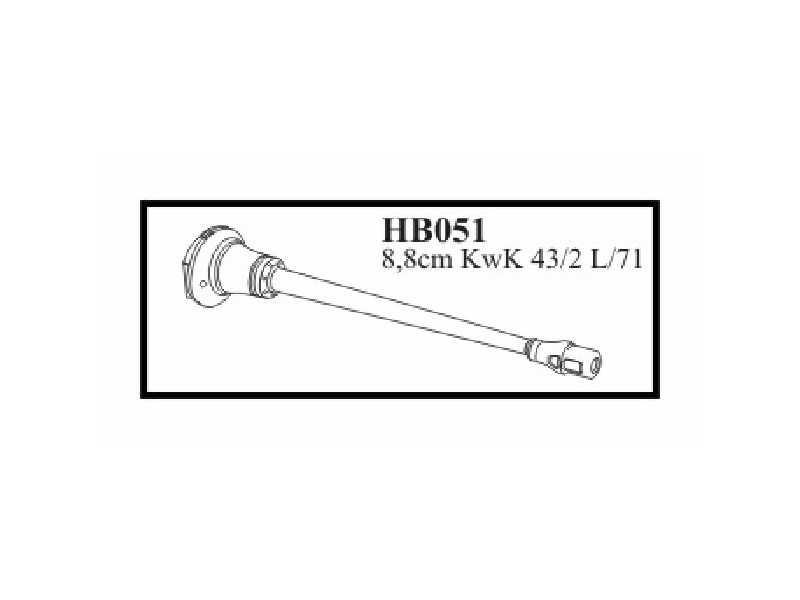 8,8 cm KwK 43/2 L/71  with mantlet and muzzle - Gun for  King Ti - image 1