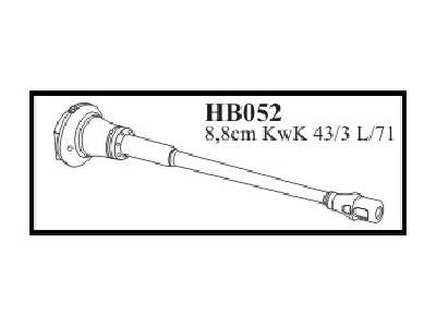 8,8 cm KwK 43/3 L/71  with mantlet and muzzle - Gun for Kingtige - image 1