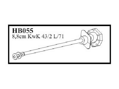8,8 cm KwK 43/2 L/71  with mantlet and muzzle - Gun for  Sd.Kfz. - image 1