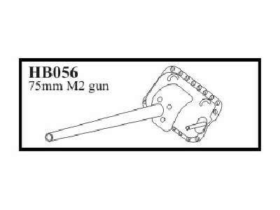 75 mm M 2 gun, gun with early mantlet. Gun for M4A1 Sherman - image 1