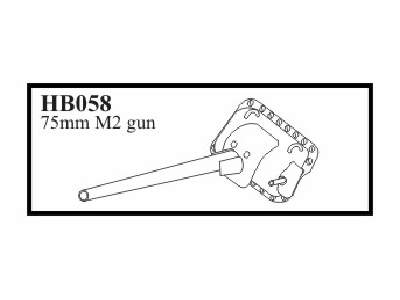 75 mm M 2 gun, gun with late mantlet & MG shield gun for M4A1 Sh - image 1