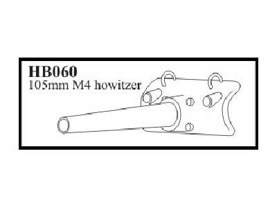 105 mm M 4 Howitzer with early mantlet. Gun for M4A3/105 Sherman - image 1