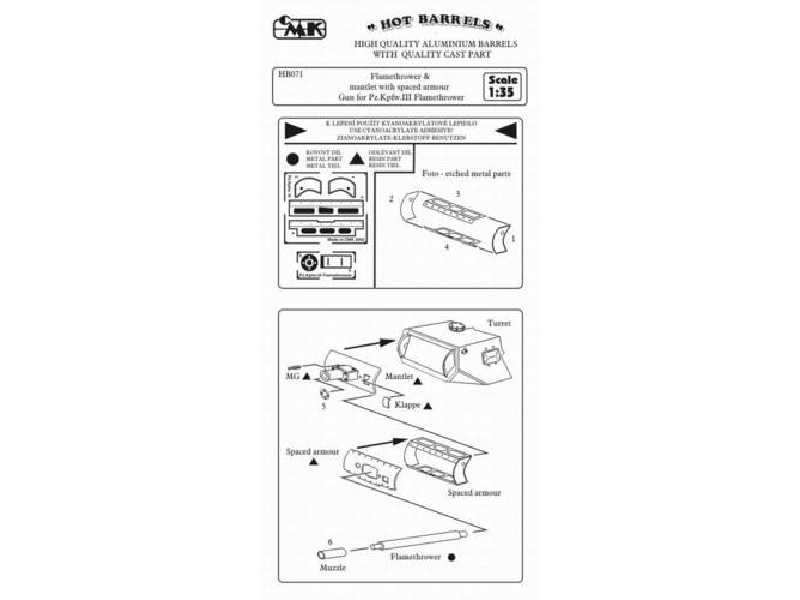 Flamethrower (with spaced armour) mantlet.Gun for Pz.kpfw. III - image 1