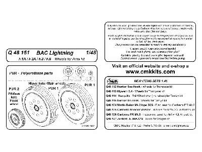 BAC Lightning F.1A/F.2A/F.3/F.6  Wheels for Airfix 1/48 - image 2