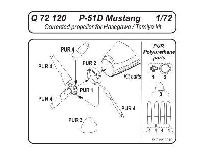 P-51D Mustang  Corrected propeller 1/72 for Acedemy, Hasegawa, T - image 1