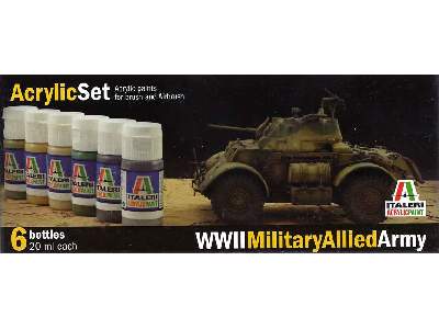 WWII Military Allied Army - paint set - 6 pcs. - image 1