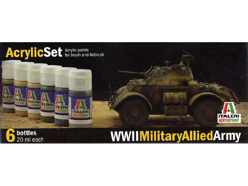 WWII Military Allied Army - paint set - 6 pcs. - image 1