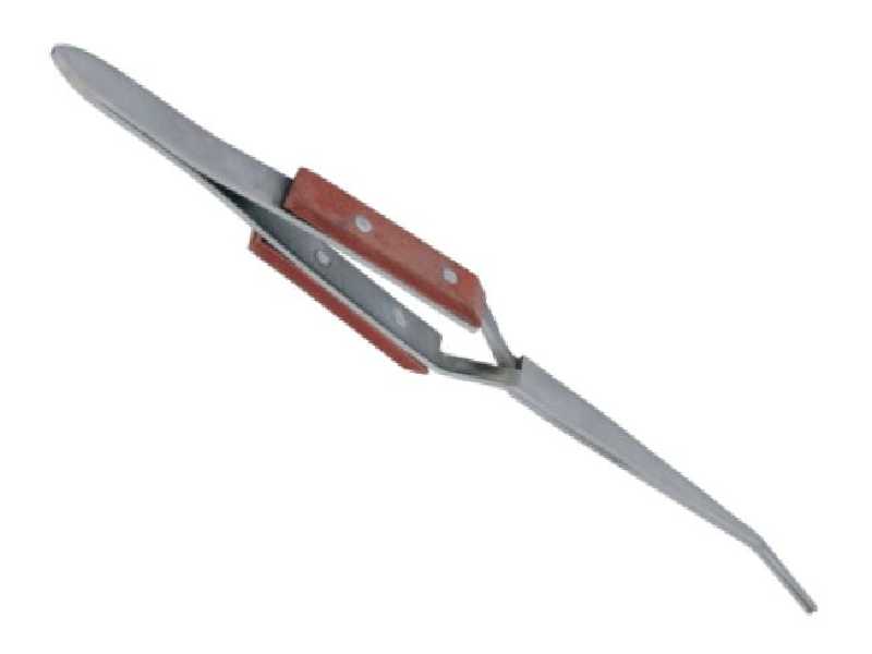 Self-locking isolated tweezers angled - 17 cm - image 1