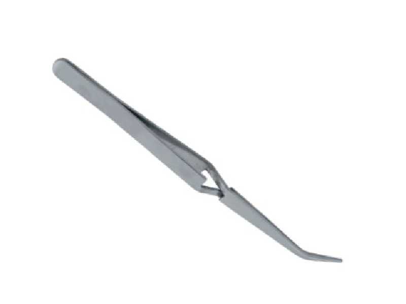 Self-locking angled tweezers - 17cm - image 1