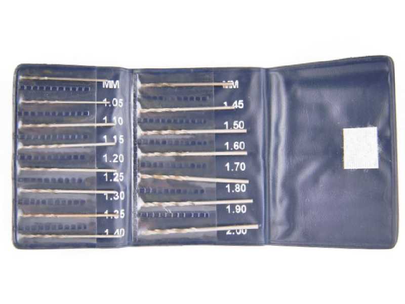 Set of 15 HSS drills 1.05 - 2.0 mm - image 1