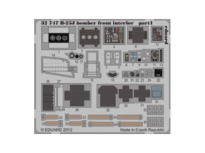 B-25J bomber front interior S. A. 1/32 - Hk Models - image 1