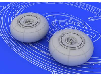 Bf 110E wheels 1/72 - Eduard - image 1