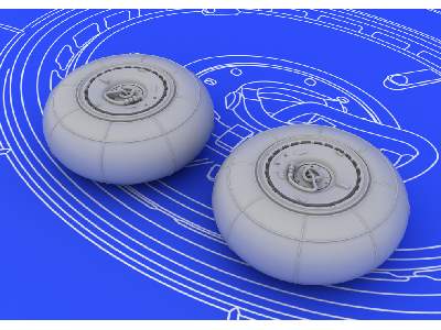 Bf 110E wheels 1/72 - Eduard - image 2