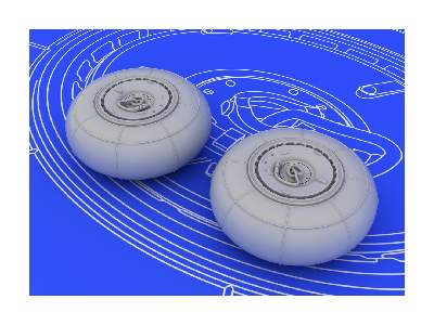 Bf 110E wheels 1/72 - Eduard - image 3