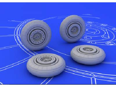 MiG-15 wheels 1/72 - Eduard - image 1