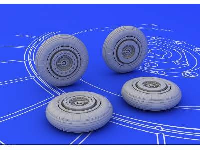 MiG-15 wheels 1/72 - Eduard - image 2