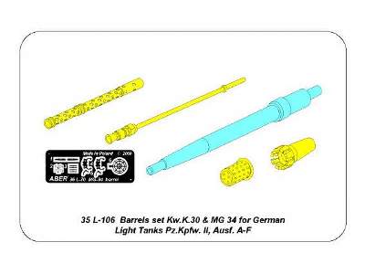 Barrels set KwK.30 MG 34 for Pz.Kpfw. II, Ausf. A-F - image 8