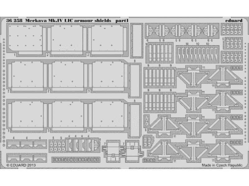 Merkava Mk. IV LIC armour shields 1/35 - Academy Minicraft - image 1