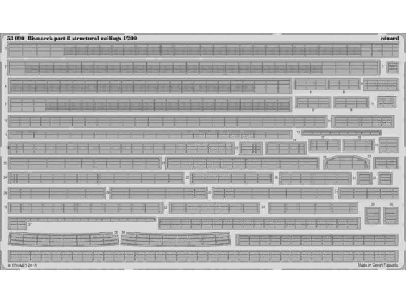 Bismarck part 8 - structural railings 1/200 - Trumpeter - image 1