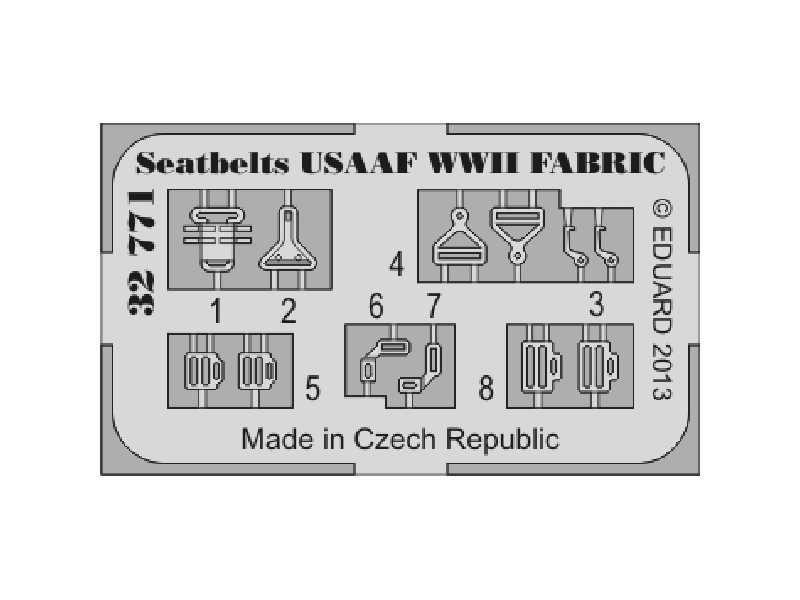 Seatbelts USAAF WWII FABRIC 1/32 - image 1