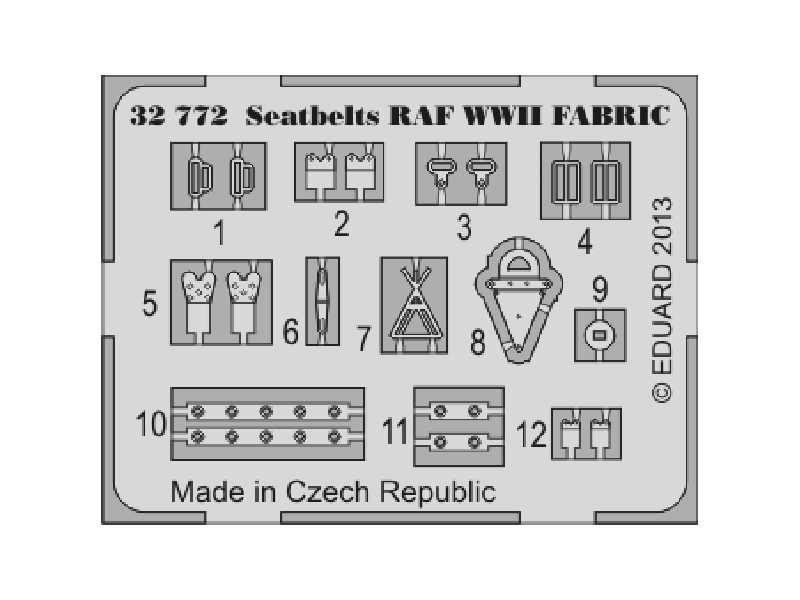 Seatbelts RAF WWII FABRIC 1/32 - image 1