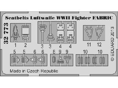 Seatbelts Luftwaffe WWII Fighter FABRIC 1/32 - image 1