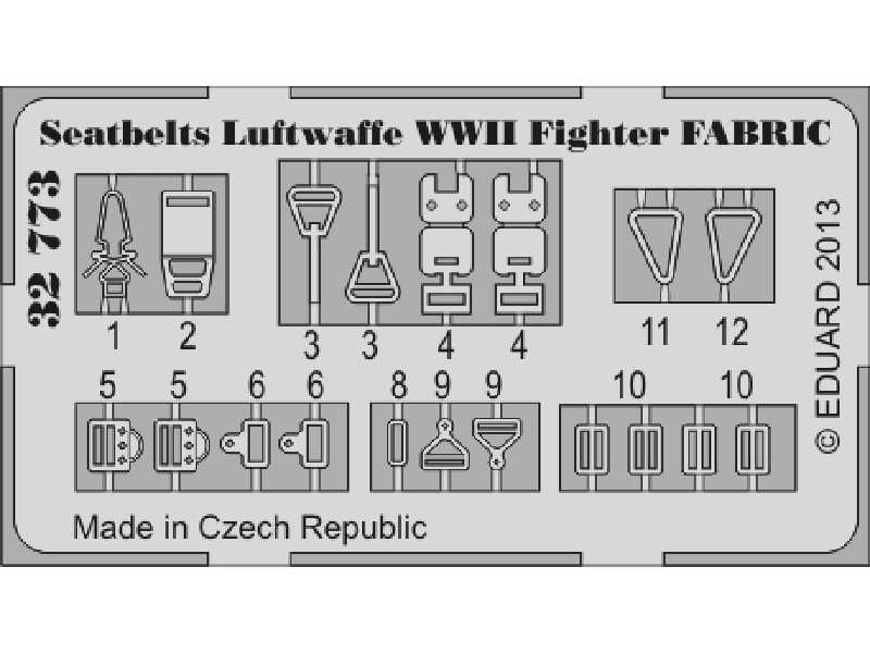 Seatbelts Luftwaffe WWII Fighter FABRIC 1/32 - image 1