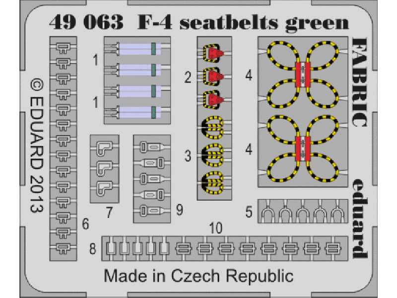 F-4 seatbelts green FABRIC 1/48 - image 1