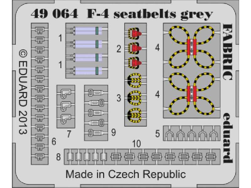 F-4 seatbelts grey FABRIC 1/48 - image 1