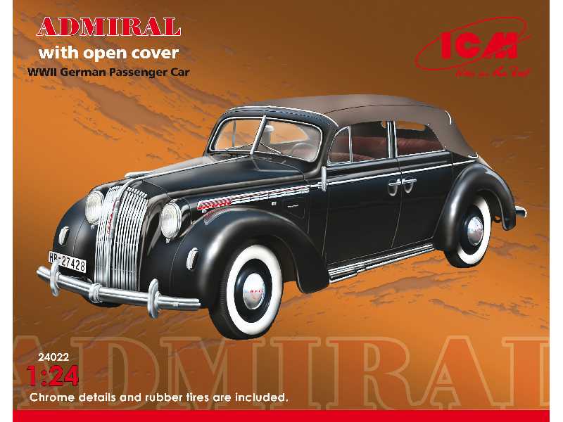 Admiral Cabriolet with open cover, WWII German Passenger Car - image 1
