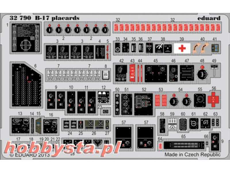 B-17 placards 1/32 - Hk Models - image 1