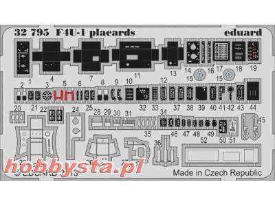 F4U-1 placards 1/32 - Tamiya - image 1